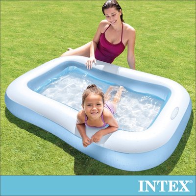 【INTEX】長方形充氣泳池/攜帶浴池166x100x深25cm(90L)-適2歲以上 15120480(57403)