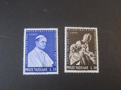 【雲品4】梵蒂岡Vatican 1964 Sc 383-84 MNH 庫號#B511 99625