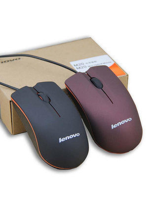 聯想/lenovo有線鼠標M20家用辦公USB光電筆記本台式電腦監控通用