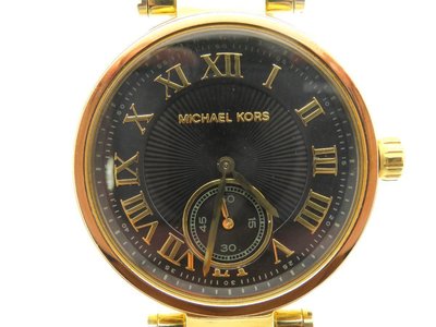 【精品廉售/手錶】Michael Kors石英男腕錶/黃金色錶帶/華麗*防水*很新美品*MK-5989*附原廠盒+4錶節