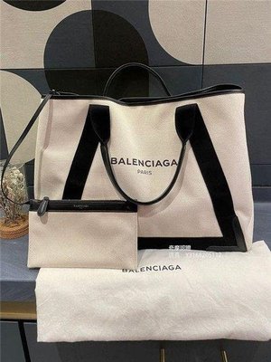 二手正品 Balenciaga 巴黎世家 NAVY CABAS 子母購物袋 托特包 帆布包 購物包 兩用包 時尚百搭