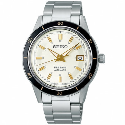 SEIKO 精工 Presage 60年代復刻機械錶-米色x銀/40.8mm(SRPG03J1/4R35-05A0S)