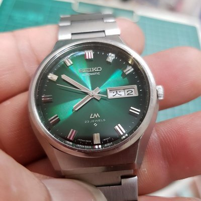 日本 SEIKO LM 漸層綠 機械錶 漂亮 老錶 A1