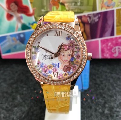 [時間達人] 迪士尼兒童錶 Disney授權 美女與野獸 貝兒 台灣製造 玫瑰金 經典米奇米妮復古皮帶錶