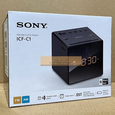 美版二頭插頭 Sony ICF-C1 黑色單鬧鐘電子鬧鐘 附中文說明書 Alarm Clock Radio ICFC1
