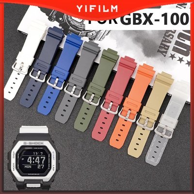 Yifilm 防水樹脂錶帶適用於卡西歐 G-LIDE 系列 GBX100/GA100 110 手錶更換配件