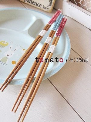 ˙ＴＯＭＡＴＯ生活雜鋪˙日本進口雜貨日本製蕾絲水玉圖樣木質筷子(加長款特價)