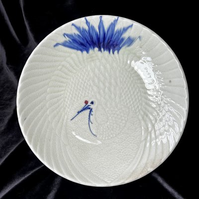 台灣早期老碗盤 盤(#11) — 光復初期 鶴紋盤 26.5cm 完整無傷