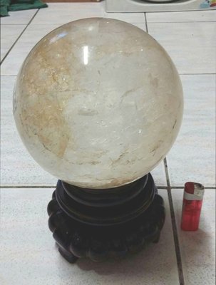尋寶屋：珍藏~大顆白水晶球~強運招財~直徑17公分，重8.26公斤