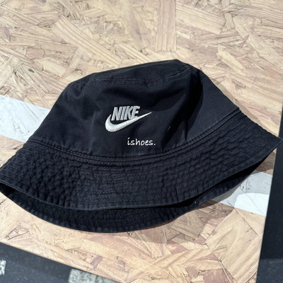 現貨 iShoes正品 Nike 漁夫帽 帽子 黑 刺繡 Logo 耐吉 單品 穿搭 遮陽 運動 FB5381-010