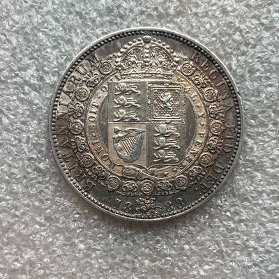 AU好品相1888英國維多利亞半克朗銀幣13906