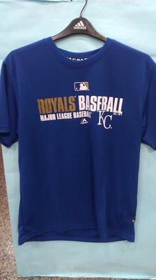 MLB美國大聯盟 皇家隊 流行款 無背號 圓領徘汗T恤 皇家藍 6530201-023全新 正品
