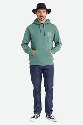 MISHIANA 美國品牌 BRIXTON 男生款棉質刷毛長袖連帽上衣 ( 綠色新款.特價出售 )