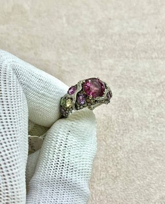 尖晶石 Spinel 桃紅色 天然寶石 天然鑽石 18K金 戒指【Texture & Nobleness 低調與奢華】