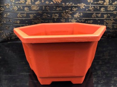 六角盆紅色【玄悟-7吋】台灣製 花盆 塑膠盆 塑膠花盆 盆栽