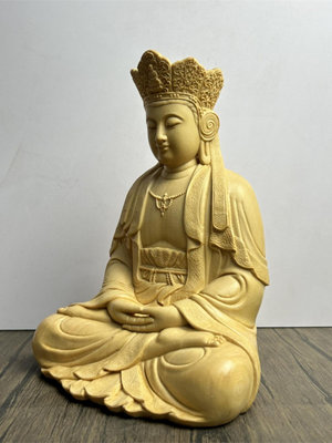 檜木雕刻南海觀世音菩薩佛像自在觀音毗盧觀音居家供奉工藝品擺件