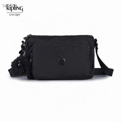 現貨熱銷-Kipling 猴子包 K12969 黑底鱷魚暗紋 輕量輕便多夾層 斜背肩背包 防水 限時優惠 滿千免運