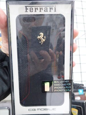 陸 法拉利 Apple Iphone 6 i6 6S plus 真皮保護殼 背蓋 大6 法拉F12背 黑色