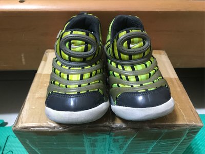 二手 Nike 毛毛蟲鞋 中古 童鞋 黑螢光綠色 US 10C 16 cm