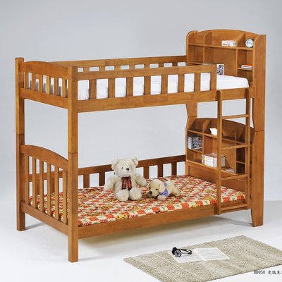 【在地人傢俱】史瑞克書架型實木3.5尺雙層床/雙人上下舖床架 SGL-BB950