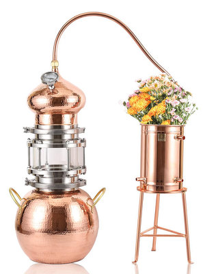 蒸餾器家用小型純露蒸餾機復古純銅精油提煉器古法鮮花純露提取機