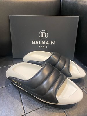 【EZ兔購】~正品  Balmain  巴爾曼 Puffy 絎縫 拖鞋 現貨 UK8 9 原價20000