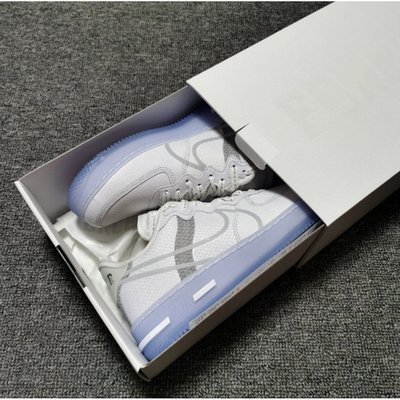 【正品】全新 Nike Air Force 1 React QS 骨白 空軍一號 冰藍 板 休閒 CQ8879-100潮鞋
