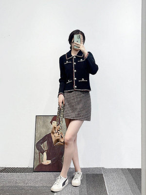 小Z代購#MAJE KURO2023夏季新款女裝法式 甜美撞色包邊針織開衫外套