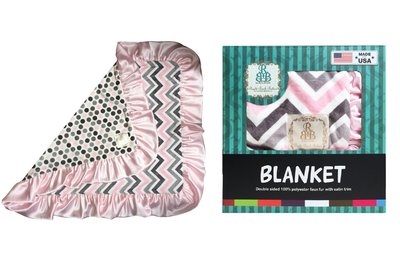 【婕希卡】美國 Right Bank Babies 雙面四季毯系列 粉齒紋點款 嬰兒毯、午睡毯