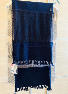實用有型單品推薦❤️斷貨全新 a la sha+a 藍色氣質網紗拼接薄針織圍巾 美的值得收藏😍