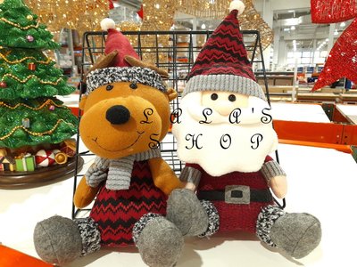 BIG HEAD 聖誕裝飾玩偶 糜鹿/聖誕老公公 (2入組) COSTCO好市多代購