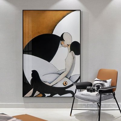 現代簡約玄關過道裝飾畫抽象人物客廳沙發墻掛畫餐廳壁畫~特價