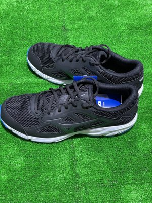 棒球世界全新MIZUNO慢跑鞋MIZUNO SPARK 7男款慢跑鞋黑灰藍特價 K1GA220351