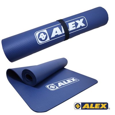 ALEX 丹力 C-1812-1藍色 瑜珈墊 地墊 韻律 有氧 塑身 附ALEX黑色外袋 厚6mm 台灣製 喜樂屋戶外