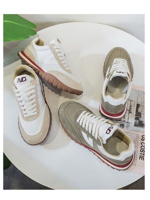 JC Shop【35-40#】韓國同步熱銷款-真皮厚底阿甘鞋 休閒鞋 運動鞋