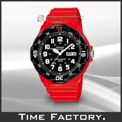 時間工廠 無息分期 CASIO DIVER LOOK 潛水風膠帶腕錶 黑x紅 MRW-200HC-4B (200 4)