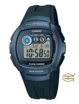 【天龜 】CASIO 10年電力 復古 電子運動錶 W-210-1B