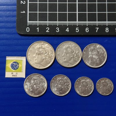 【大三元】美洲錢幣-巴西錢幣~1967-79年~1克魯賽羅+50.20.10.5.2.1分-7枚