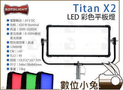 數位小兔【英國 Rotolight Titan X2 LED 彩色平板燈】影視燈 補光燈 攝影燈 LED燈 公司貨