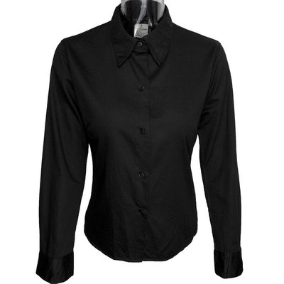 法國名牌agnès b.黑色長袖襯衫 2號 法國製
