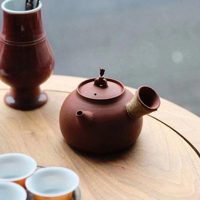 茶藝師 手工紫砂 復古煮茶壺燒水 中式潮汕炭火加熱壺 側把壺免運