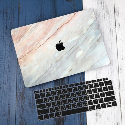 新款Macbook Pro 14保護殼 Air 13 M3保護套 外殼 A2681電腦殼 花崗岩大理石紋 錦青注音鍵盤膜