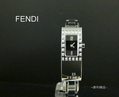 【摩利精品】FENDI 3300L方型原鑲鑽錶*真品* 低價特賣