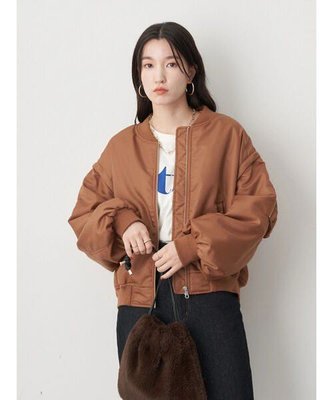 日本品牌地球音樂earth music 焦糖棕色兩穿可拆背心長袖飛行外套夾克