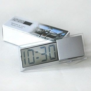 【金車屋】C033 吸盤式透明液晶 車用電子表鐘 液晶顯示 汽車電子錶 時鐘日期液晶顯示 電子鐘