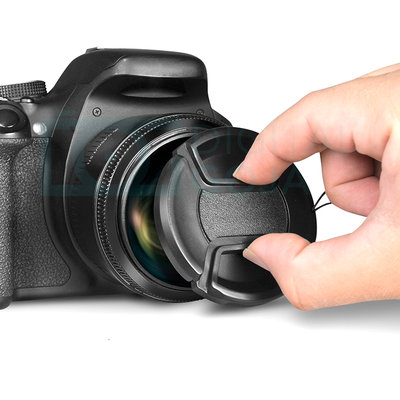 相機用品 國產無字鏡頭蓋 58mm 中間捏 鏡頭蓋 帶防丟繩
