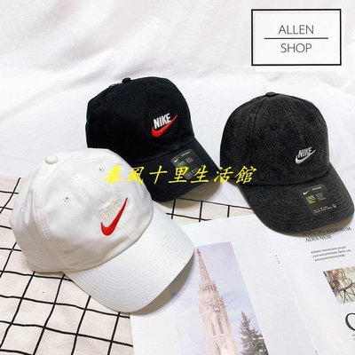 Nike CAP 帽子 老帽 棒球帽 刺繡 黑白紅 白紅 水洗黑 913011-014/121 CI3481-010爆款