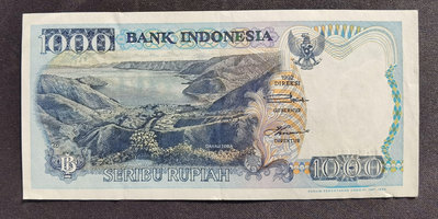 印度尼西亞 1000盧比 紙幣 p-129h 1999版 525719 85品