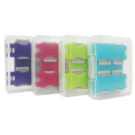 馬卡龍8片裝microSD TF卡專用收納盒(四色) + 12片裝黑色版收納盒 超值組-土耳其藍