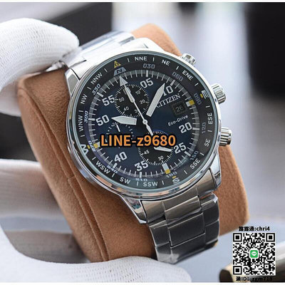 正品 CA0690-88L飛行員44毫米男士計時不鏽鋼石英腕錶 皮帶手錶 流行表 男士商務手錶